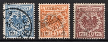 1889-1900 German Empire, Germany (Mi. 48 a - 50 a, Signed, Canceled, CV $140)