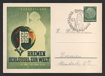 1938 'Exhibition Bremen - Key to the World 1938', Propaganda Postal stationery, Third Reich Nazi Germany