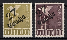 1948 District 27 Taucha Main Post Office, Soviet Russian Zone of Occupation, Germany (Mi. II a V a, II b V, CV $110)