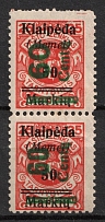 1923 60c on 50m Memel, Germany, Pair (Mi. 233 II, 233 III, Signed, Unpriced, CV $---)