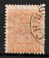 1867 2Sk Norway (Mi. 12, Used, CV $55)