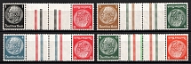 1937-39 Third Reich, Germany, Se-tenants, Gutter Tete-beches, Zusammendrucke (Mi. KZ 26, KZ 27.1.1, KZ 28, KZ 29.2.4, CV $30)