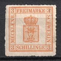 1867 3s Mecklenburg Schwerin, German States, Germany (Mi. 7 II, CV $80)