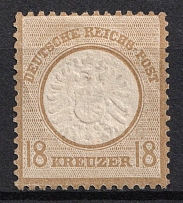 1872 18kr German Empire, Large Breast Plate, Germany (Mi. 28, Signed, CV $70)