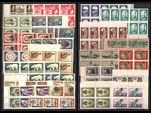 Soviet Union, USSR, Russia, Collection of Stamps, Pairs, Blocks of Four, Blocks