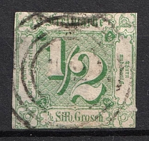 1859 1/2sgr Thurn and Taxis, German States, Germany (Mi. 14, Canceled, CV $80)