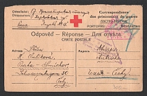 1914-17 Censorship, WWI Censored POW postcard from Darnica to Austria with violet triangle censor handstamp ''Viewed DC' and Vienna cs