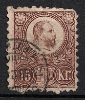 1871 15Kr Hungary (Mi. 12 A, Used, CV $70)