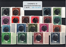 1945 CHEMNITZ 19 Local Issue 1pf - 80pf, Germany, Overprint on Hitler's head (Magins, MNH)