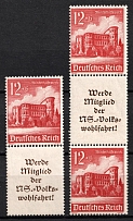 1940 Third Reich, Germany, Se-tenants, Zusammendrucke (Mi. S 262 - S 263, CV $60, MNH)