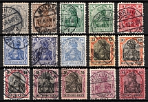 1905-13 German Empire, Germany (Mi. 83 I - 85 I a, b, 86 I c, 87 I a, b, d, 91 I x, y - 93 I, Full Set, Canceled, CV $500)