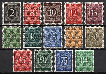 1948 British and American Zones of Occupation, Germany (Mi. 52 II - 55 II, 57 II - 59 II, 61 II - 63 II, 65 II - 68 II, Signed, CV $200)