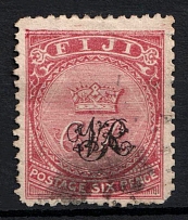 1867 6P Fiji (SG. 33 A, Used, CV $55)