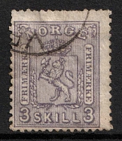 1868 3Sk Norway (Mi. 13 A, Used, CV $110)