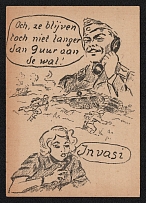 1945 'Oh Well, They Won't Stay Jan Bleak on Je Shore Any Longer Anyway!', Propaganda Postcard, Third Reich Nazi Germany