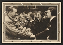 1939 'Adolf Hitler. Meeting with students', Propaganda Postcard, Third Reich Nazi Germany