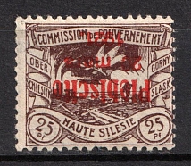 1921 25pf Joining of Upper Silesia, Germany (Mi. 33 K, INVERTED Overprint, Signed, Unpriced, CV $---)