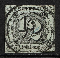 1856-58 1/2sgr Thurn and Taxis, German States, Germany (Mi. 3 b, Canceled, CV $40)