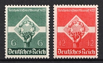 1935 Third Reich, Germany (Mi. 571 x - 572 x, Full Set, CV $30, MNH)