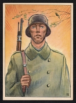 1923-1945 'German Soldier', Propaganda Postcard, Third Reich Nazi Germany