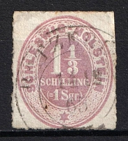 1865 1 1/3s Schlezwig, German States, Germany (Mi. 10, Canceled, CV $200)