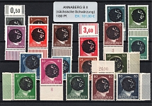 1945 ANNABERG B II Local Issue 1pf - 80pf, Germany, Overprint on Hitler's head (Margins, MNH)