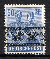 1948 50pf British and American Zones of Occupation, Germany (Mi. 48 I AF O II, CV $120)