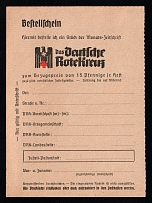 1933-1945 'Subscription to the German Red Cross magazine', Propaganda Postcard, Third Reich Nazi Germany