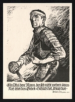 1933-1945 'Linocut by Georg Sluytermann von Langeweyde', Propaganda Postcard, Third Reich Nazi Germany