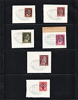 1945 LIMBACH Local Issue 3pf - 60pf on pieces, Germany, Overprint on Hitler's head (Canceled)