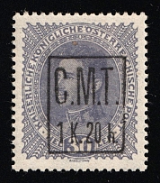 1919 1.20kr on 30h Romanian Occupation of Kolomyia CMT, Ukraine (Undescribed in Catalog)