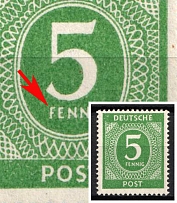 1946 5pf Allied Zone of Occupation, Germany (Mi. 915 var, No 'P' in 'PFENNIG')