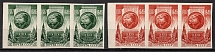 1946 29th Anniversary of October Revolution, Soviet Union, USSR, Russia, Strips (Imperforate, Full Set, MNH)