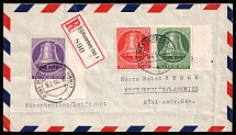 1954 (16 Feb) West Berlin, Germany, Registered Cover from Wasserburg to Berlin franked with 10pf, 20pf and 40pf (Mi. 102 - 103, 105, Margins, CV $380)