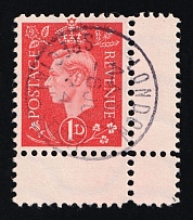 1d Anti-British Propaganda, King George VI, German Propaganda Forgery (Mi. 4, Corner Margin, Used, CV $70)