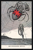 1923-1945 'The English Spider', Propaganda Postcard, Third Reich Nazi Germany