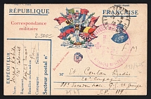 1916 WWI France Paris Russian Hospital under Patronage of Empress Maria military stationery card Red Cross Field Post to FPO 119