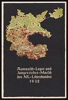 1938 'Exchange Camp and Young Educators' Camp the Ns.-Lehrerbund', Propaganda Postcard, Third Reich Nazi Germany