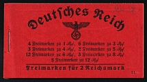 1940-41 Complete Booklet with stamps of Third Reich, Germany, Excellent Condition (Mi. MH 39.1, CV $300)