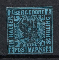 1861-67 1/2s Bargedorf, German States, Germany (Mi. 1 b, Signed, CV $80)