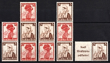 1935 Third Reich, Germany, Se-tenants, Zusammendrucke, Pair (Mi. S 235 - S 238, W 102, CV $30)