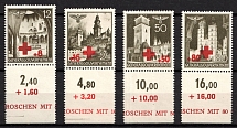 1940 General Government, Germany (Mi. 52 B sr - 55 B sr, Full Set, Coupons, Plate Numbers, CV $130, MNH)