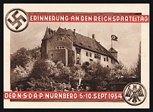 1934 'Memory of the Reichsparteiral Rally Der N.S.D.AP Nurnberg', Propaganda Postcard, Third Reich Nazi Germany