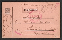 1914-17 Omsk Censorship, WWI Censored POW postcard from Omsk to Austria with violet oval censor handstamp 'Military Censor DC Leparsky' and Austria cs