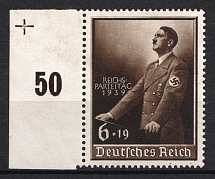 1939 6pf Third Reich, Germany (Mi. 701, Full Set, Margin, Plate Number, CV $30, MNH)