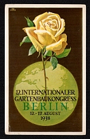 1938 '12th International Horticultural Congress Berlin 12-17 August 1938', Propaganda Postcard, Third Reich Nazi Germany