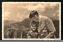 1938 'The guide with the youth', Propaganda Postcard, Third Reich Nazi Germany