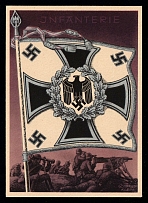 1933-1945 'Flag of the Infantry', Propaganda Postcard, Third Reich Nazi Germany