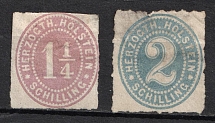 1865 Schlezwig, German States, Germany (Mi. 20 - 21, CV $50)