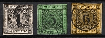 1853-54 Baden, German States, Germany (Mi. 5 - 7, Used, CV $100)